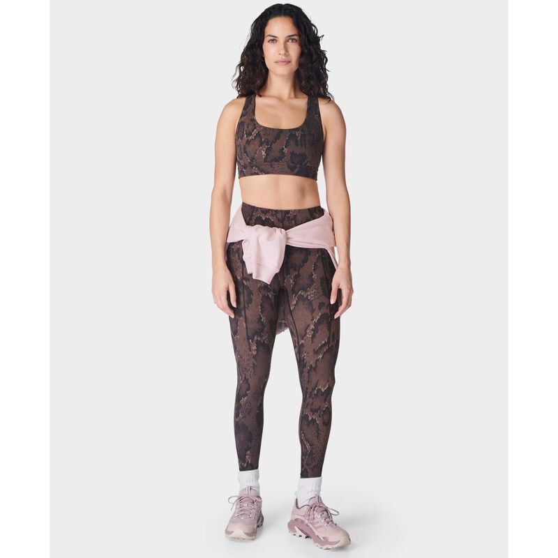 Sweaty Betty Super Soft Reversible Bra Brown Python Print Cacao Brown image number 3